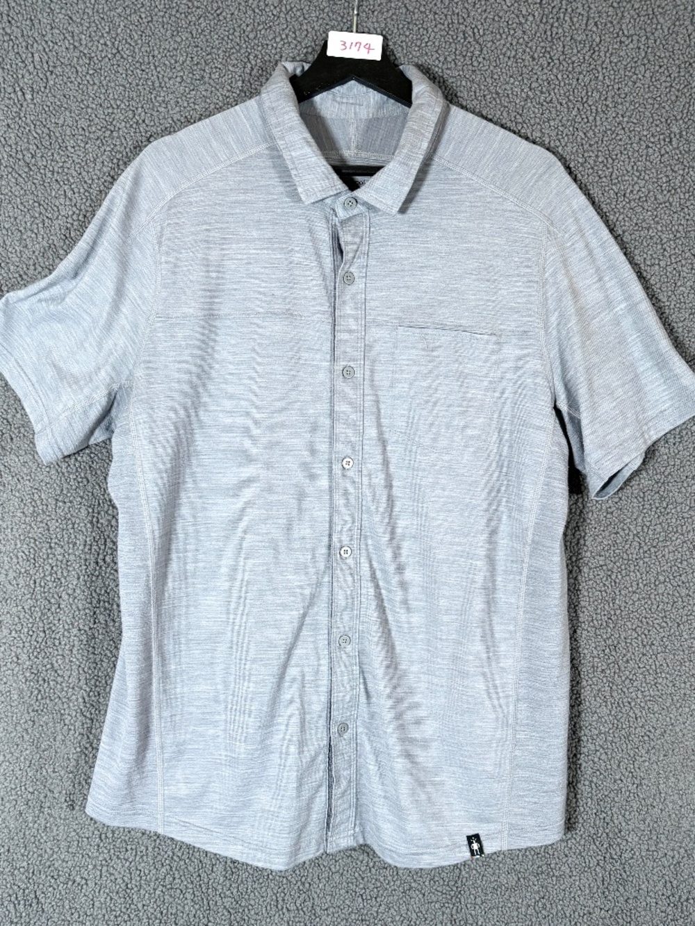 Smartwool Merino Sport 150 Wool Short Sleeve Button Polo Shirt - Men's Size L